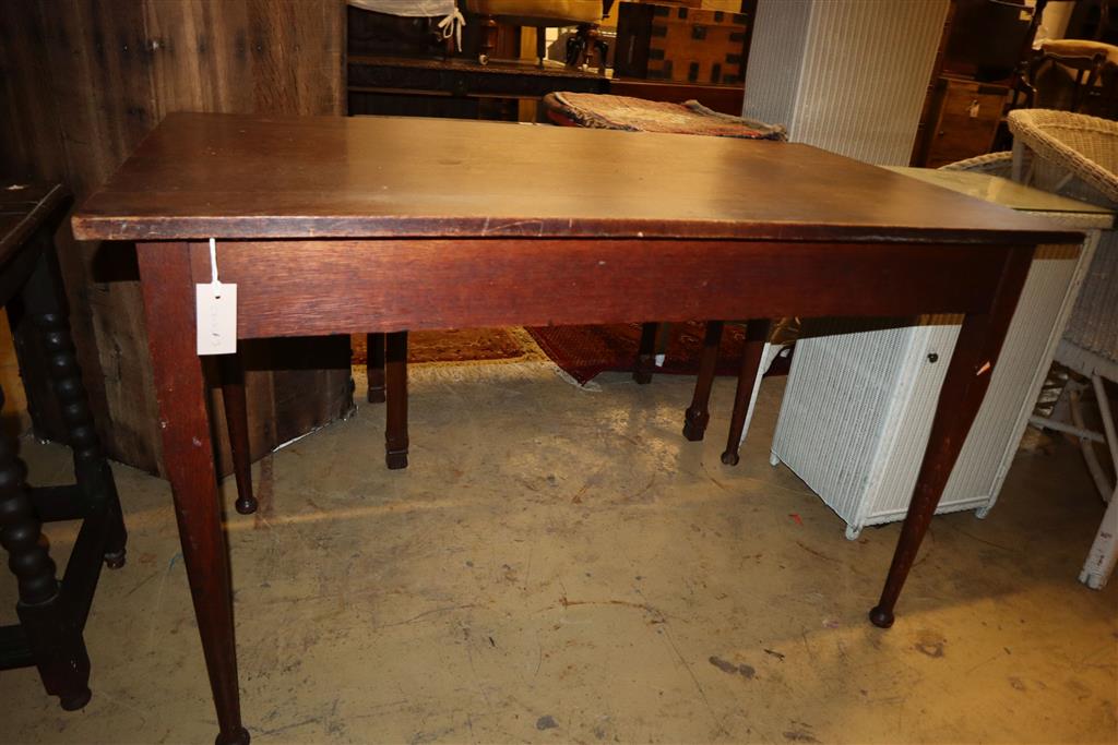 An early 20th century oak side table, width 122cm, depth 68cm, height 74cm